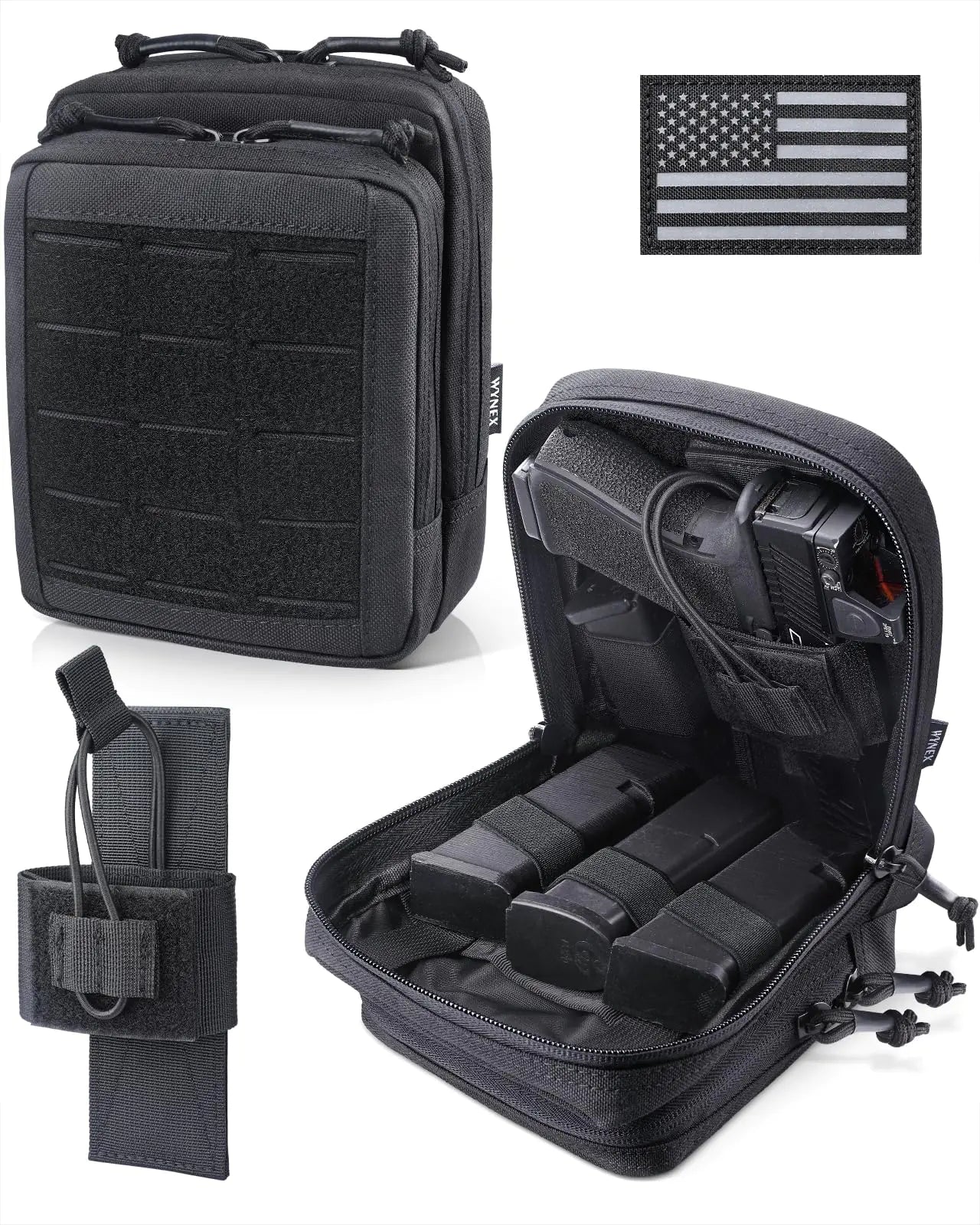 SnapConceal Admin: MOLLE Pistol Pouch with Universal Elastic Holster for Tactical EDC & CCW