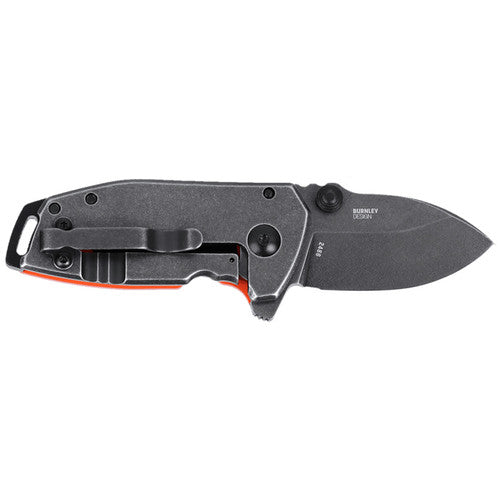 Big Orange SnapSquid by CRKT: D2 Steel Drop Point Folding EDC Knife with G10 Handle & Frame Lock