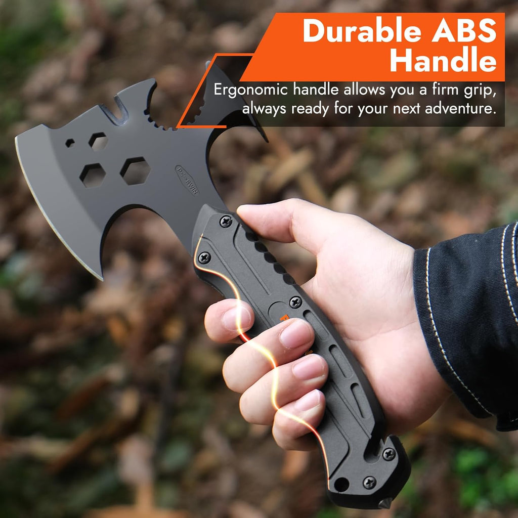 SnapHew by Perwin: Multi-Tool Survival Hatchet with Sheath for Camping & Wood Splitting