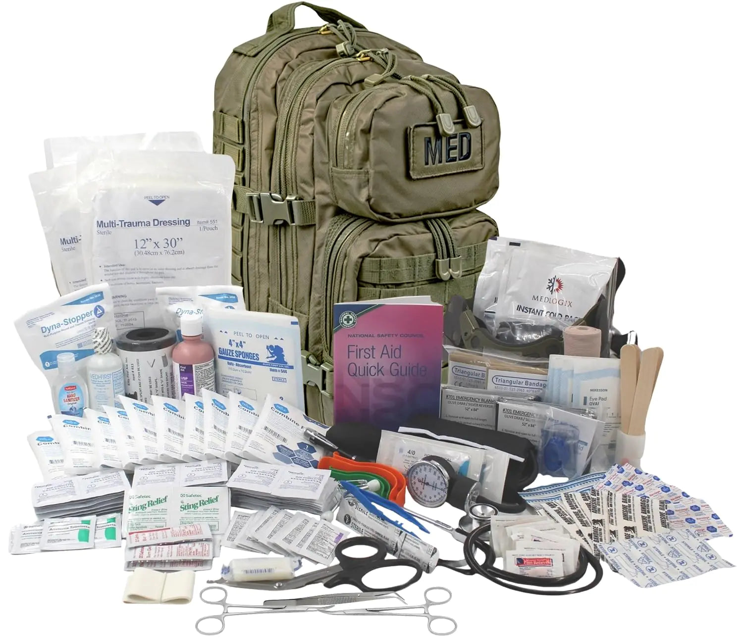 SnapTrauma Elite: Fully Stocked Tactical First Aid Backpack for EMS, EMT & Preppers (Olive Drab)